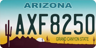 AZ license plate AXF8250