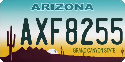 AZ license plate AXF8255
