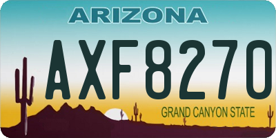 AZ license plate AXF8270