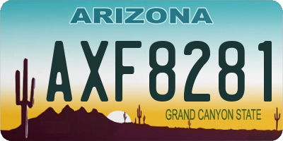AZ license plate AXF8281