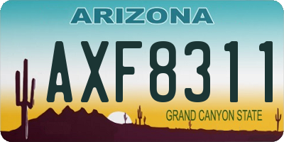 AZ license plate AXF8311