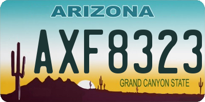 AZ license plate AXF8323