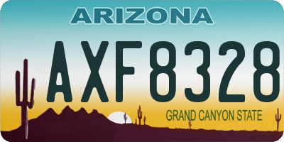 AZ license plate AXF8328