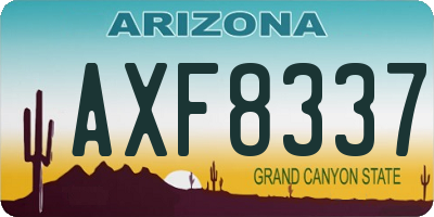 AZ license plate AXF8337