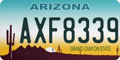 AZ license plate AXF8339