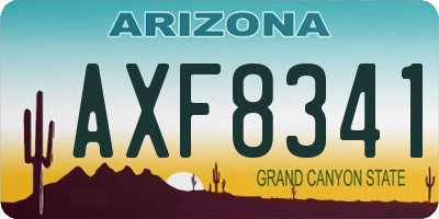 AZ license plate AXF8341
