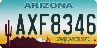 AZ license plate AXF8346