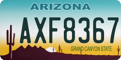AZ license plate AXF8367