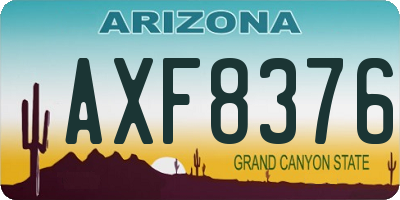 AZ license plate AXF8376