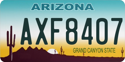 AZ license plate AXF8407