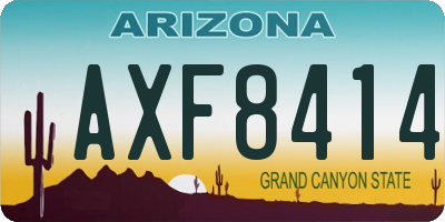 AZ license plate AXF8414