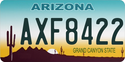 AZ license plate AXF8422