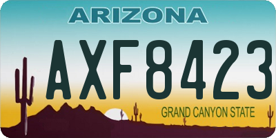 AZ license plate AXF8423