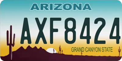 AZ license plate AXF8424
