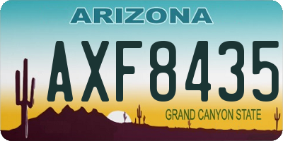 AZ license plate AXF8435
