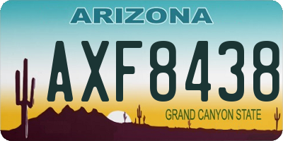 AZ license plate AXF8438