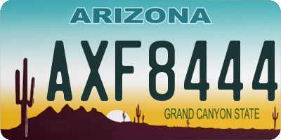 AZ license plate AXF8444