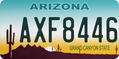 AZ license plate AXF8446