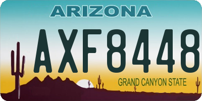 AZ license plate AXF8448