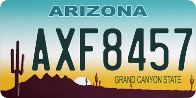 AZ license plate AXF8457