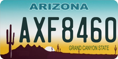 AZ license plate AXF8460