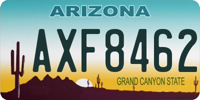 AZ license plate AXF8462