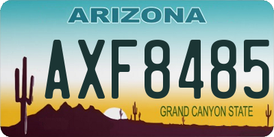 AZ license plate AXF8485