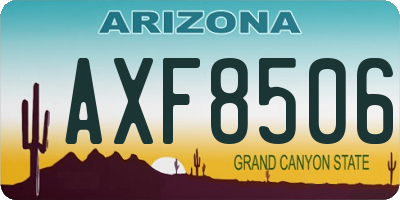 AZ license plate AXF8506