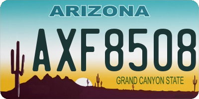 AZ license plate AXF8508