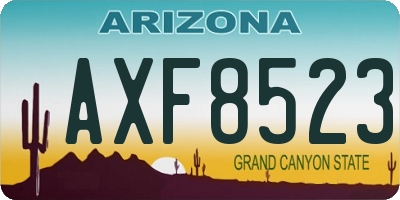 AZ license plate AXF8523