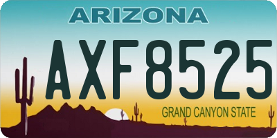 AZ license plate AXF8525