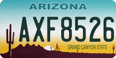AZ license plate AXF8526