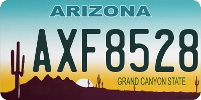 AZ license plate AXF8528