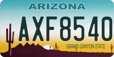 AZ license plate AXF8540