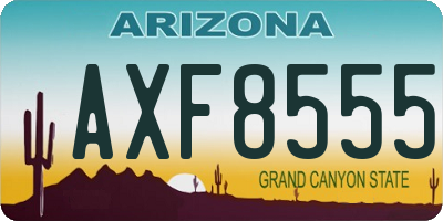 AZ license plate AXF8555