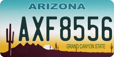 AZ license plate AXF8556