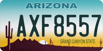 AZ license plate AXF8557