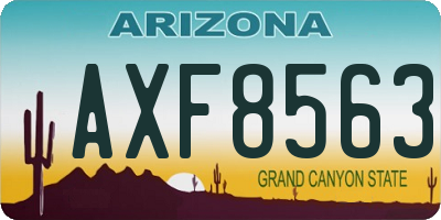 AZ license plate AXF8563
