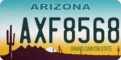 AZ license plate AXF8568
