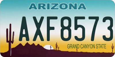 AZ license plate AXF8573