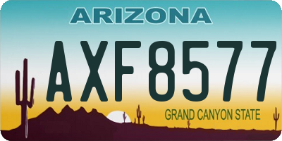 AZ license plate AXF8577