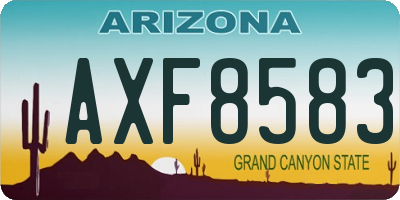 AZ license plate AXF8583