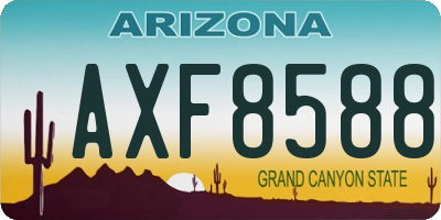 AZ license plate AXF8588
