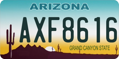 AZ license plate AXF8616