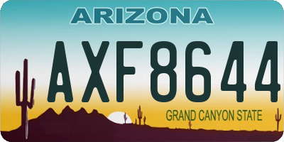 AZ license plate AXF8644
