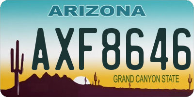 AZ license plate AXF8646