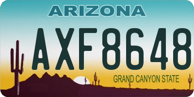 AZ license plate AXF8648