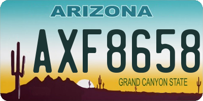 AZ license plate AXF8658