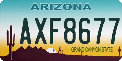 AZ license plate AXF8677