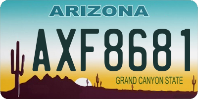 AZ license plate AXF8681